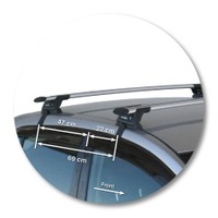 Prorack Silver 2 Bar Aero Through Bar kit to suit Nissan Tiida 4dr Sedan (2004 - 2012)