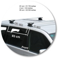 Prorack Silver 2 Bar Aero Through Bar kit to suit Toyota Land Cruiser Prado 150 Series 5dr SUV (12/2009 - Current)