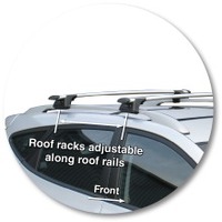 Prorack Silver 2 Bar Aero Through Bar kit to suit Hyundai ix35 5dr SUV (2010 - 2015)