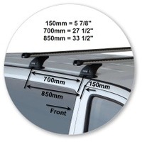 Prorack Silver 2 Bar Heavy Duty Through Bar kit to suit Hyundai iMax 5dr MPV (2008 - 2016)
