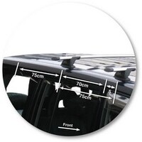 Prorack Silver 2 Bar Aero Through Bar kit to suit Mitsubishi Pajero LWB NM/NP 5dr SUV (5/2000 - 10/2006)