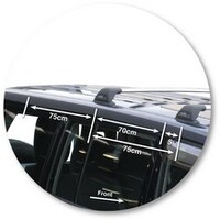 Prorack Silver 2 Bar Aero Flush Bar kit to suit Mitsubishi Pajero LWB NM/NP 5dr SUV (5/2000 - 10/2006)