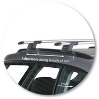Prorack Silver 2 Bar Aero Through Bar kit to suit Subaru Outback 5dr Wagon (9/2003 - 8/2009)