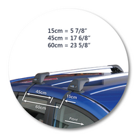 Prorack Silver 2 Bar Aero Flush Bar kit to suit Honda Jazz 5dr Hatch (10/2002 - 1/2009)