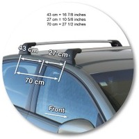 Prorack Silver 2 Bar Aero Flush Bar kit to suit Holden Vectra 4dr Sedan (3/2003 - 2008)