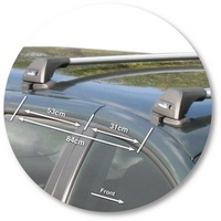 Prorack Silver 2 Bar Aero Flush Bar kit to suit Ford Falcon BA/BF 5dr Wagon (11/2002 - 4/2008)