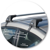 Prorack Silver 2 Bar Aero Flush Bar kit to suit Honda Civic 4dr Sedan (2/2006 - 2011)