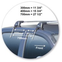 Prorack Silver 2 Bar Aero Flush Bar kit to suit Toyota HiLux Double Cab 4dr Ute (2012 - 9/2015)