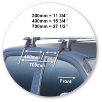 Prorack Black 2 Bar Aero Through Bar kit to suit Toyota HiLux Double Cab 4dr Ute (2012 - 9/2015)