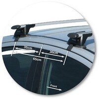 Prorack Black 2 Bar Aero Through Bar kit to suit Mitsubishi 380 4dr Sedan (10/2005 - 2008)