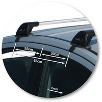 Prorack Silver 2 Bar Aero Flush Bar kit to suit Mitsubishi 380 4dr Sedan (10/2005 - 2008)