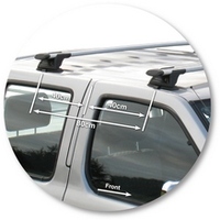 Prorack Black 2 Bar Aero Through Bar kit to suit Nissan Navara D22 Double Cab 4dr Ute (2/1997 - 2015)