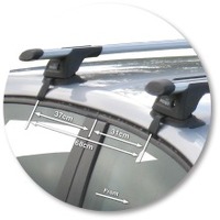 Prorack Black 2 Bar Aero Through Bar kit to suit Volkswagen Golf Mk5 5dr Hatch (8/2004 - 2/2009)