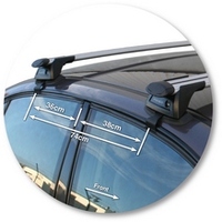 Prorack Black 2 Bar Aero Through Bar kit to suit Holden Commodore VT 4dr Sedan (9/1997 - 9/2000)