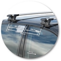 Prorack Black 2 Bar Aero Through Bar kit to suit Holden Crewman 4dr Ute (10/2003 - 2007)