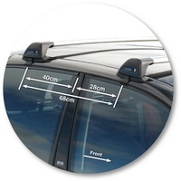 Prorack Silver 2 Bar Aero Flush Bar kit to suit Holden Crewman 4dr Ute (10/2003 - 2007)