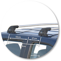 Prorack Silver 2 Bar Aero Flush Bar kit to suit Mazda BT-50 Dual Cab 4dr Ute (11/2006 - 10/2011)