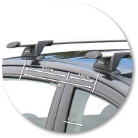 Prorack Black 2 Bar Aero Through Bar kit to suit Peugeot 307 5dr Hatch (11/2001 - 2/2008)