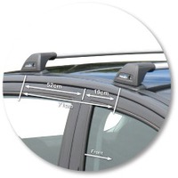 Prorack Silver 2 Bar Aero Flush Bar kit to suit Peugeot 307 5dr Hatch (11/2001 - 2/2008)