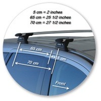 Prorack Black 2 Bar Aero Through Bar kit to suit Mitsubishi Outlander 5dr SUV (2005 - 2012)