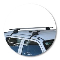 Prorack Black 2 Bar Aero Through Bar kit to suit Mitsubishi Triton Double Cab 4dr Ute (11/1996 - 6/2006)