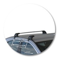 Prorack Silver 2 Bar Aero Flush Bar kit to suit Mercedes-Benz C-Class W203 4dr Sedan (2000 - 2007)