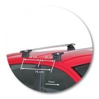 Prorack Silver 2 Bar Aero Through Bar kit to suit Holden Astra 5dr Hatch (7/2004 - 2009)