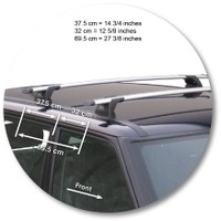 Prorack Silver 2 Bar Aero Through Bar kit to suit Land Rover Range Rover 5dr SUV (7/1995 - 2002)