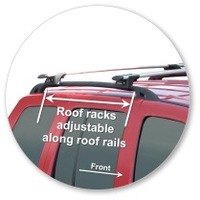 Prorack Silver 2 Bar Aero Through Bar kit to suit Jeep Cherokee KJ 5dr SUV (2002 - 2007)