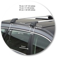 Prorack Silver 2 Bar Aero Flush Bar kit to suit Subaru Outback 5dr Wagon (9/2009 - 2014)