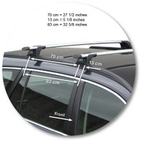 Prorack Black 2 Bar Aero Through Bar kit to suit Subaru Outback 5dr Wagon (9/2009 - 2014)