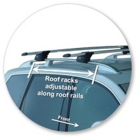 Prorack Black 2 Bar Aero Through Bar kit to suit Volkswagen Touareg 5dr SUV (2007 - 2010)