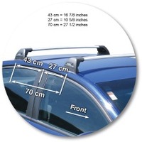 Prorack Silver 2 Bar Aero Flush Bar kit to suit Holden Vectra 5dr Hatch (3/2003 - 2008)