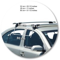 Prorack Black 2 Bar Aero Through Bar kit to suit Skoda Octavia II 4dr Liftback (2004 - 2009)