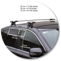 Prorack Silver 2 Bar Aero Through Bar kit to suit Subaru Legacy 4dr Sedan (8/2009 - 2014)