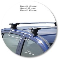 Prorack Silver 2 Bar Aero Through Bar kit to suit Holden Astra 5dr Hatch (12/1998 - 6/2004)