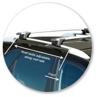 Prorack Silver 2 Bar Aero Through Bar kit to suit Kia Sorento Panoramic 5dr SUV (2009 - 2014)