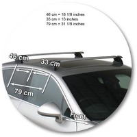 Prorack Silver 2 Bar Aero Through Bar kit to suit Porsche Panamera 4dr Sedan (2009 - 2016)