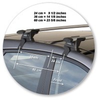 Prorack Silver 2 Bar Aero Through Bar kit to suit Hyundai ix35 5dr SUV (2010 - 2015)