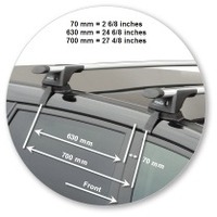 Prorack Silver 2 Bar Aero Through Bar kit to suit Subaru Exiga 5dr Wagon (2009 - 2018)