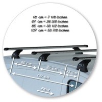 Prorack Silver 3 Bar Heavy Duty Through Bar kit to suit Peugeot Partner LWB 5dr Van (2008 - 2015)