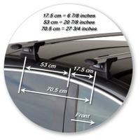 Prorack Black 2 Bar Aero Through Bar kit to suit Peugeot 3008 5dr SUV (2010 - 2016)