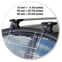 Prorack Silver 2 Bar Aero Through Bar kit to suit Hyundai i45 4dr Sedan (2010 - Current)