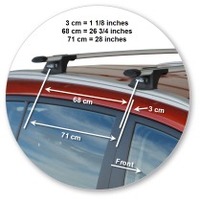 Prorack Silver 2 Bar Aero Through Bar kit to suit Kia Sportage 5dr SUV (2010 - 2015)