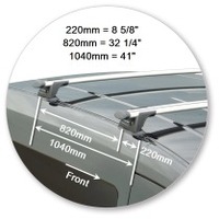 Prorack Black 2 Bar Aero Through Bar kit to suit Holden Combo XC 5dr Van (2001 - 2020)