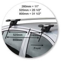 Prorack Silver 2 Bar Aero Through Bar kit to suit Skoda Octavia III 5dr Liftback (2009 - 2012)