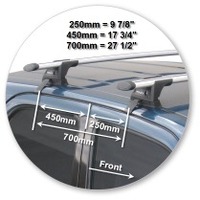 Prorack Silver 2 Bar Aero Through Bar kit to suit Daihatsu Terios 5dr SUV (1997 - 2005)