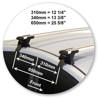 Prorack Black 2 Bar Aero Through Bar kit to suit Hyundai Elantra 4dr Sedan (7/2011 - 2016)