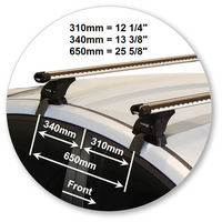 Prorack Silver 2 Bar Heavy Duty Through Bar kit to suit Hyundai Elantra 4dr Sedan (7/2011 - 2016)