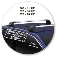 Prorack Black 2 Bar Aero Through Bar kit to suit Toyota Aurion 4dr Sedan (2012 - 6/2018)